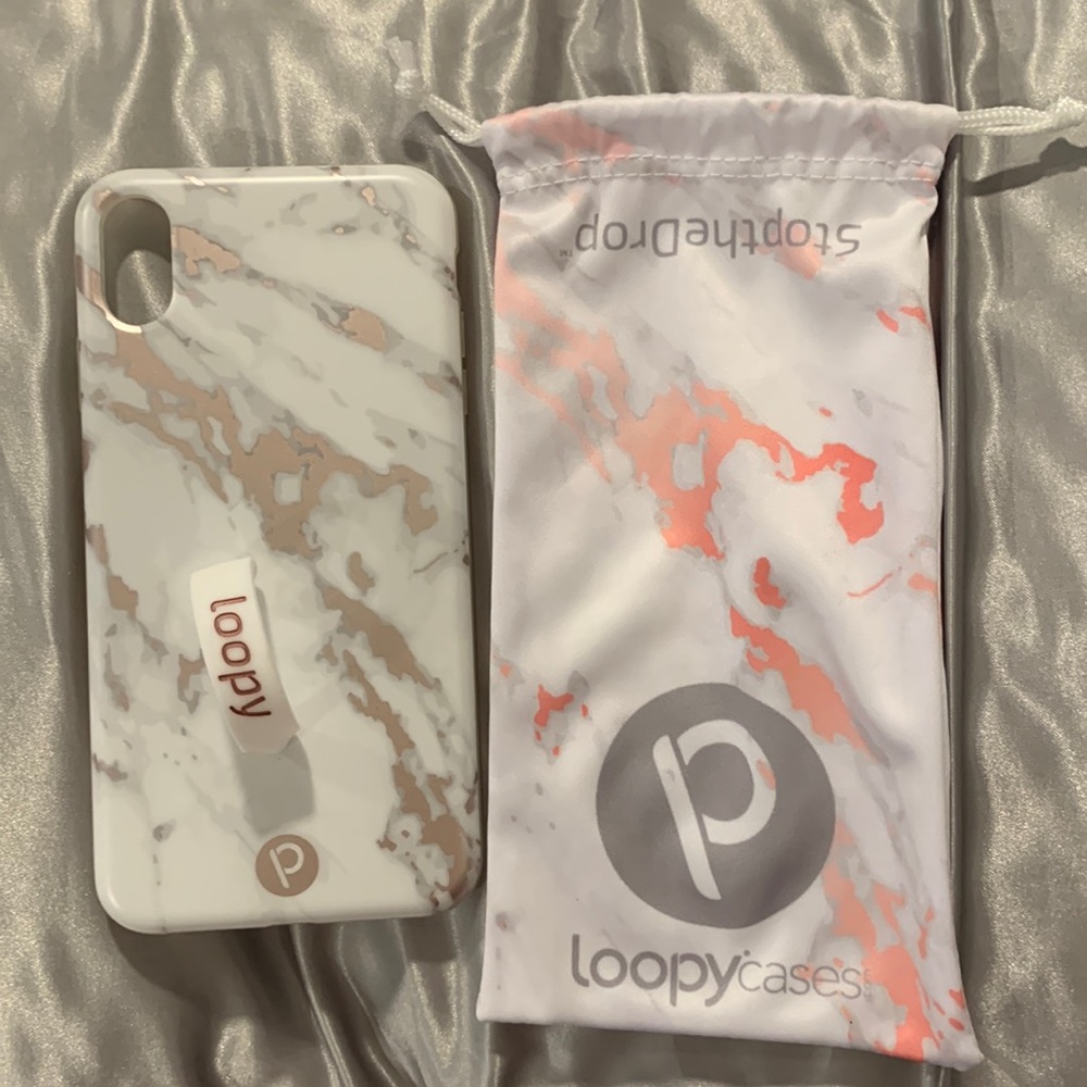 Loopy case iPhone XS Max in rose marble metallic